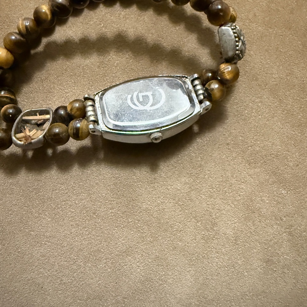 Beaded Bracelet Watch with Silver Accents - Picture 4 of 4